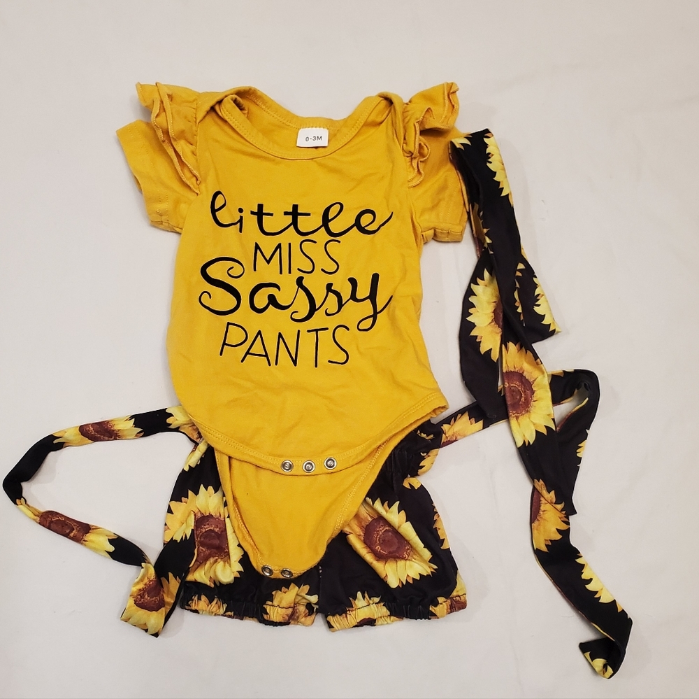 0-3mo Little Miss Sassy Pants Summer Outfit